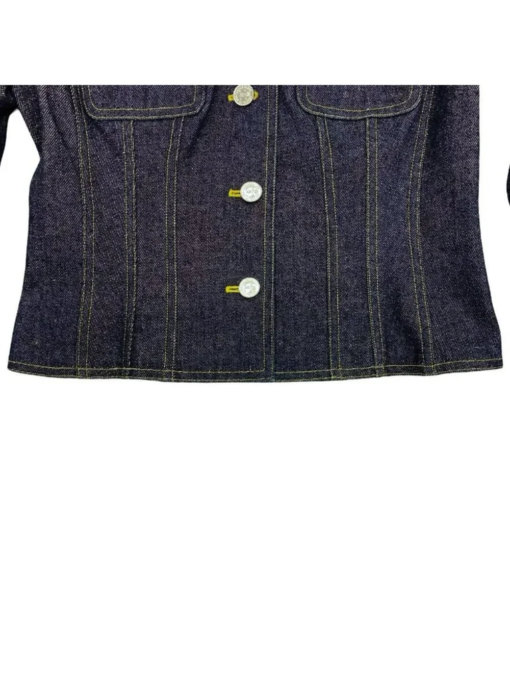 Chanel Vintage Cotton Denim Jacket 38 Blue
